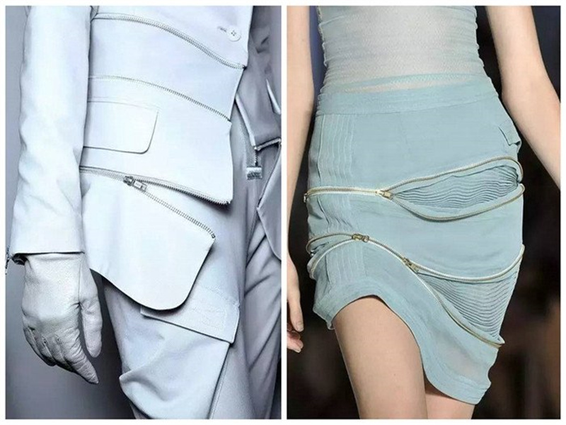 Why should zippers in clothing design be chosen carefully?